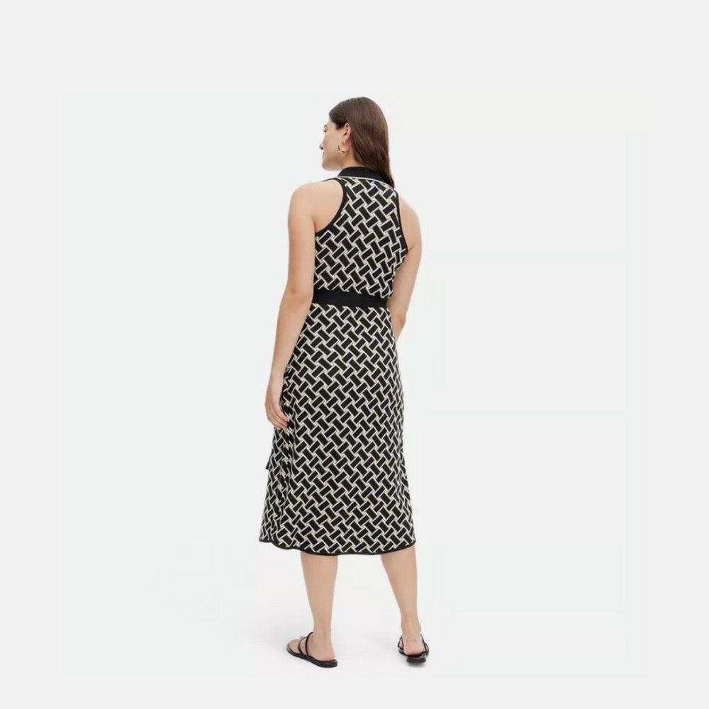 DVF Diane Von Furstenberg x Target Vintage Weave Neutral Knit Midi Wrap Dress XS - Picture 7 of 7